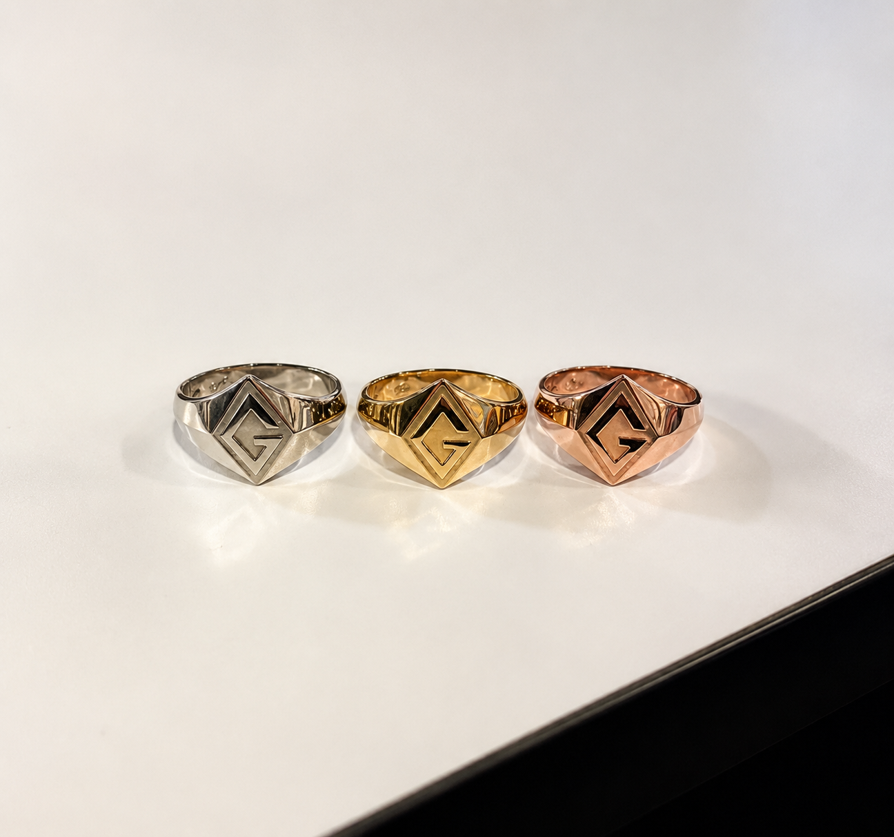 Custom Ring in White Gold, Yellow Gold and Rose Gold