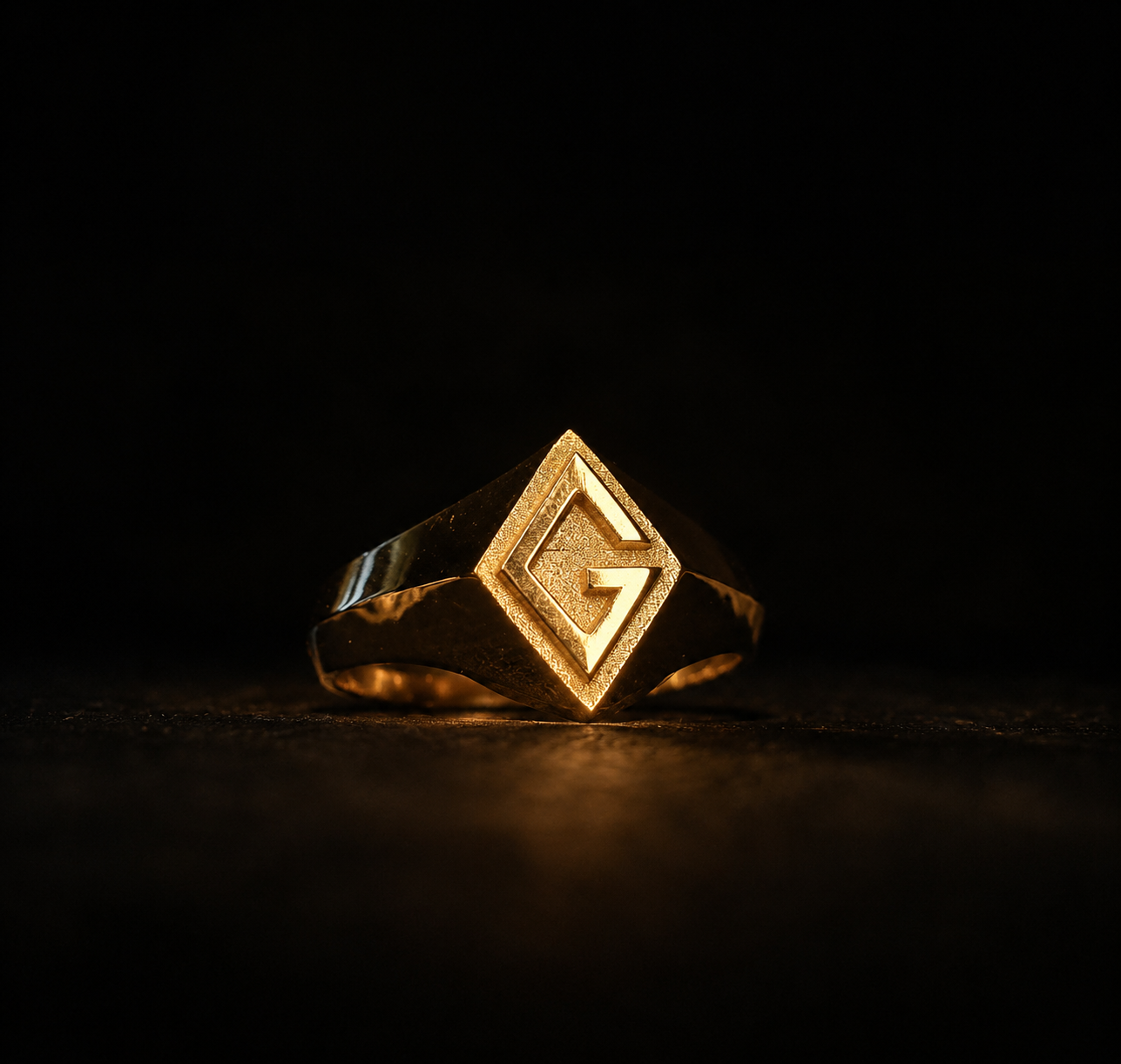 Custom Ring lit against black